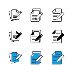 Note icon set. notepad icon vector. edit file. write icon