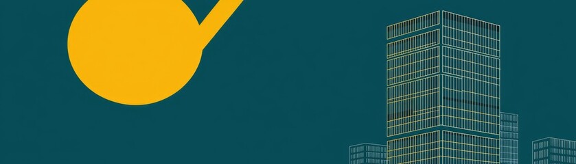 Cityscape sunrise, abstract design, urban development