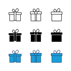 Gift icon set. gift vector icon. birthday gift