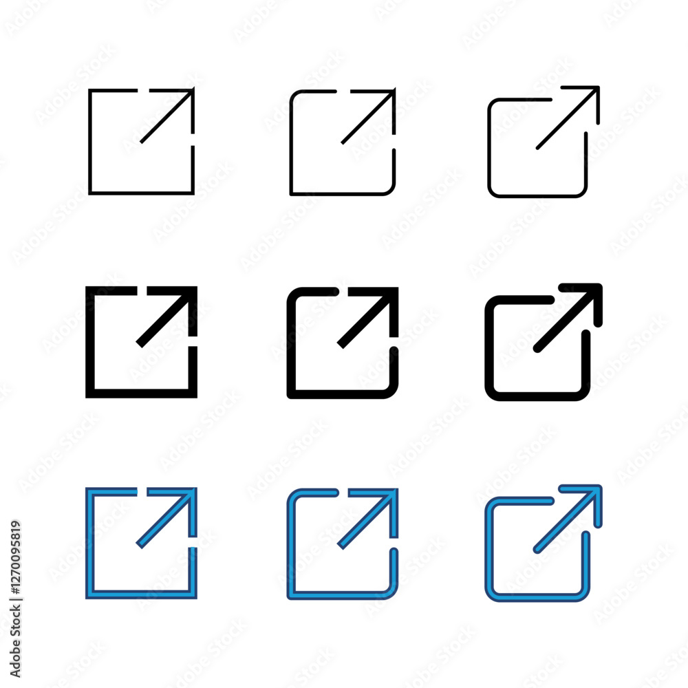 Poster external link icon set. link icon vector. hyperlink symbol