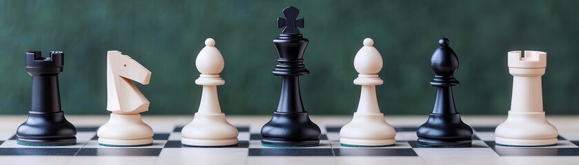 Abstract chessboard with businesspeople as pieces, symbolizing strategic moves in acquisition and partnership negotiation