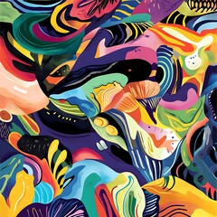 Abstract Colorful Shapes Pattern Background