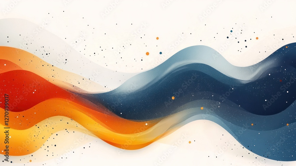 Poster abstract wave background with dynamic colors and subtle particle effects