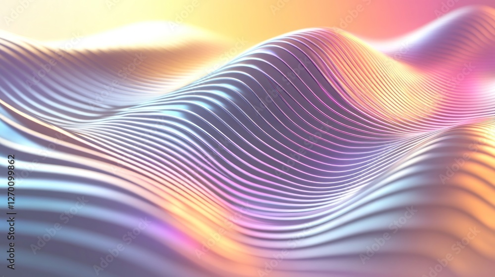 Aufkleber abstract wave pattern with gradient colors and smooth lines background