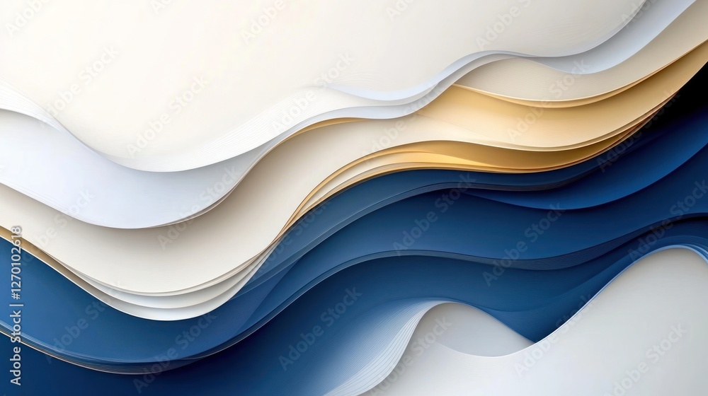 Poster elegant abstract background with flowing layers and muted color palette