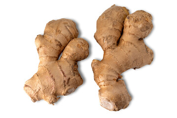 Ginger root isolated on white with clipping path included