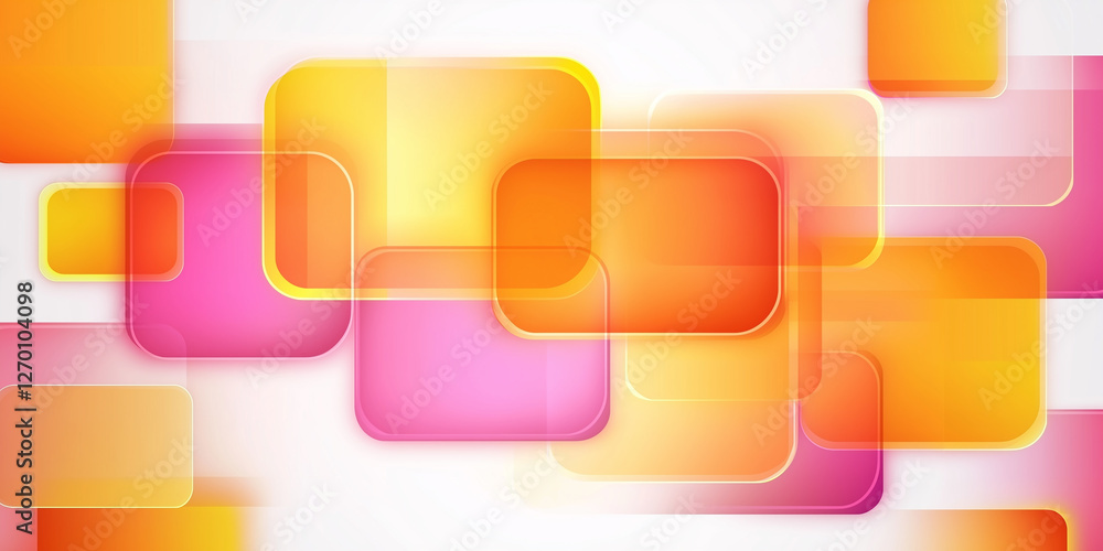 Aufkleber Rounded squares creating colorful overlapping composition