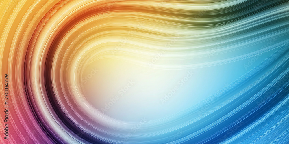 Poster colorful curved lines creating abstract background design