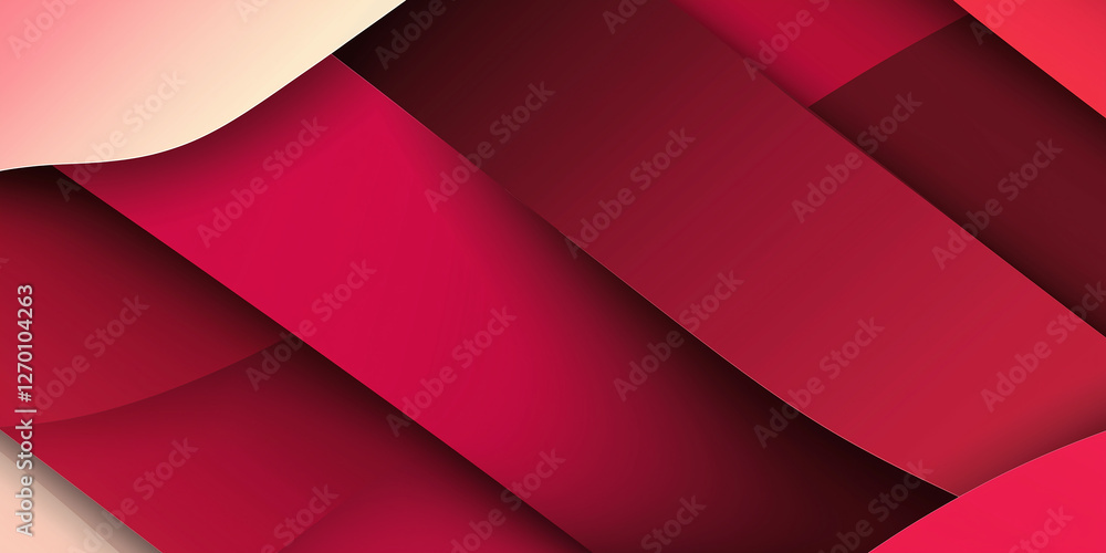 Fototapete abstract red and pink overlapping stripes creating dynamic visual effect