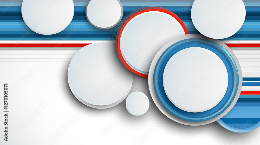 Aufkleber Abstract background showing overlapping circles and stripes creating modern design