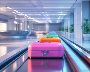 Baggage claim process airport luggage carousel modern terminal ground level travel experience