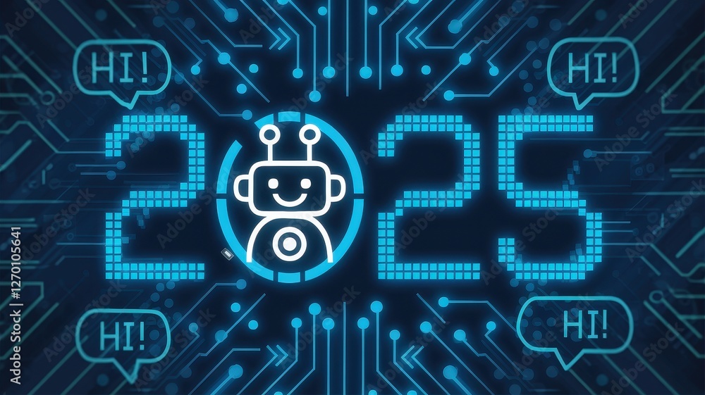 Poster the year is two thousand twenty five featuring a robot