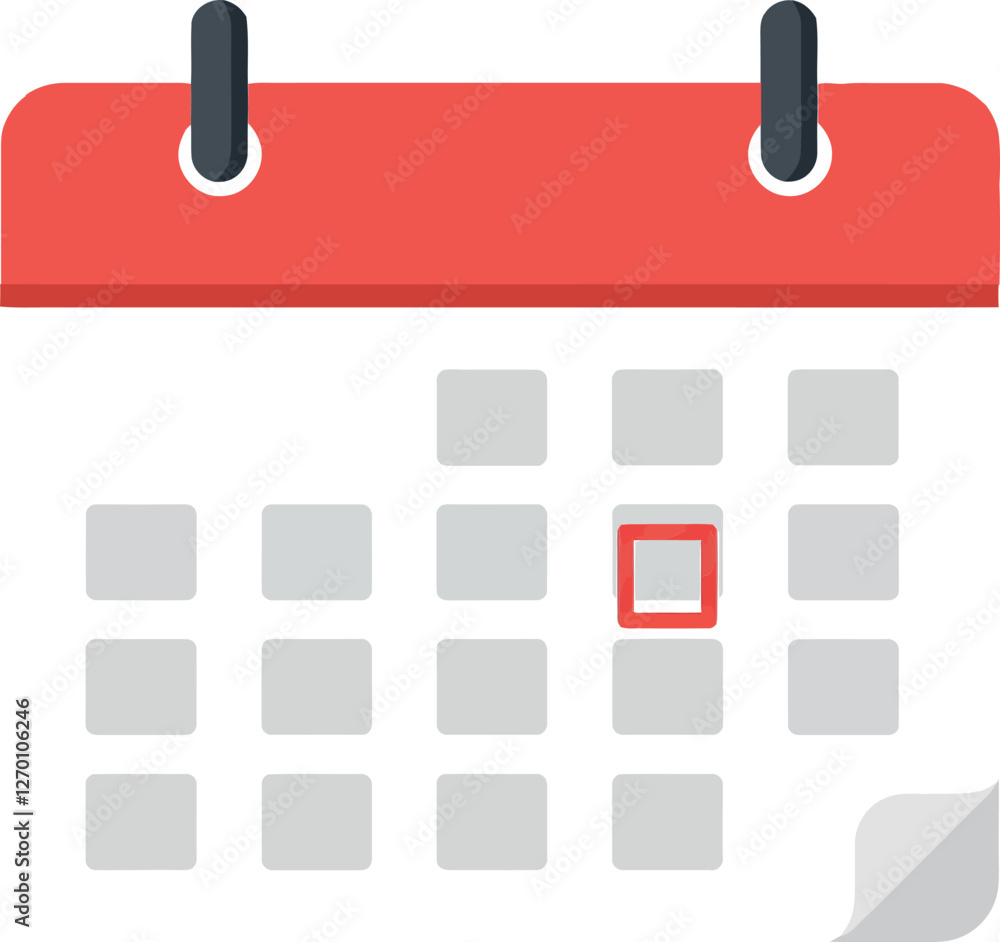Poster calendar illustration showcasing dates with minimalistic flat design vector art
