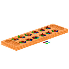 3d render wooden board game with transparent background