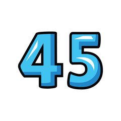 Obraz premium number 45 design with bold lines