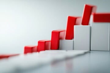 business graph with red blocks