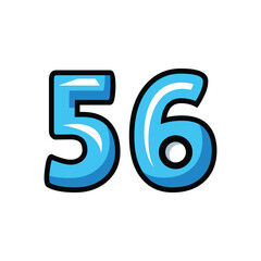number 56 design with bold lines