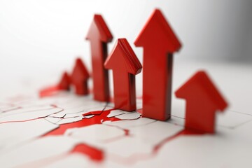 business graph with red arrow going up