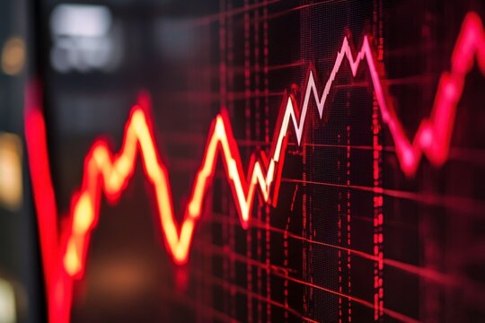 graph rising up on a transparent screen