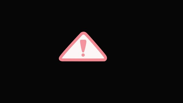 Exclamation mark in red circle Animated Sign and red Color Exclamatory dangerous  problem  Icon Mark Animation with blackground.