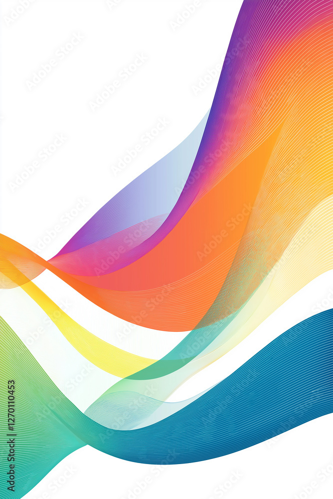Aufkleber Colorful abstract lines flowing and creating dynamic movement