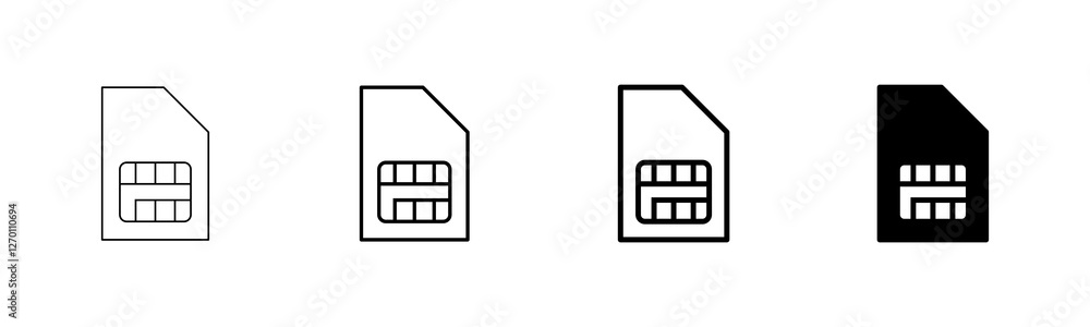 Aufkleber sim card icon vector isolated on white background. mobile sim icon. mobile cellular phone sim card c