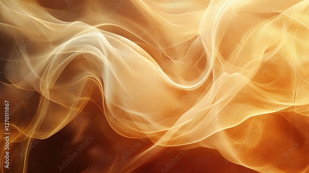 Poster dynamic flowing abstract smoke patterns digital art visual design warm color palette artistic perspe