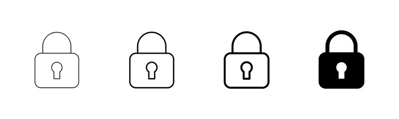 Lock icon vector isolated on white background. Encryption icon. Security symbol. Secure. Private