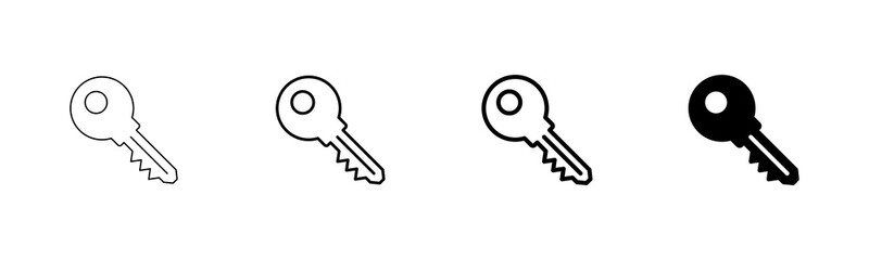 Key icon vector isolated on white background. Key vector icon. Key symbol. security