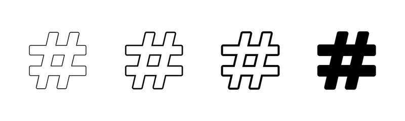 Hashtag icon vector isolated on white background. hashtag vector icon