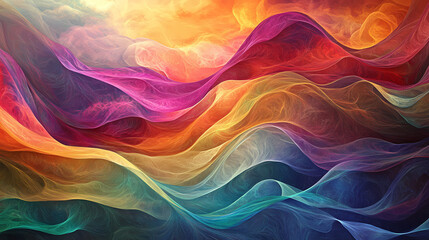 Artistic depiction of energy cycling in a harmonic oscillator, colorful waveforms, simple harmonic motion, oscillatory physics. Harmonic Energy Constructs. Illustration