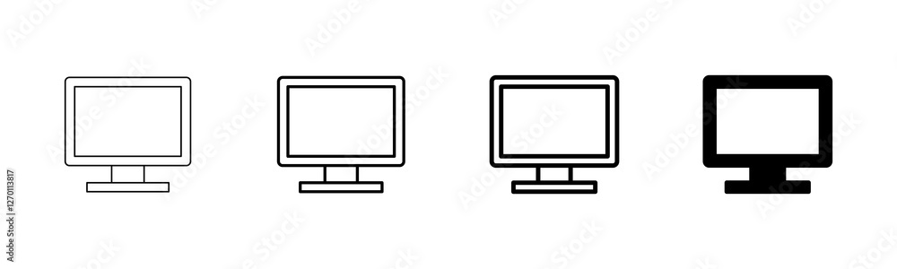 Aufkleber computer icon vector isolated on white background. pc icon vector. computer monitor icon. flat pc sy