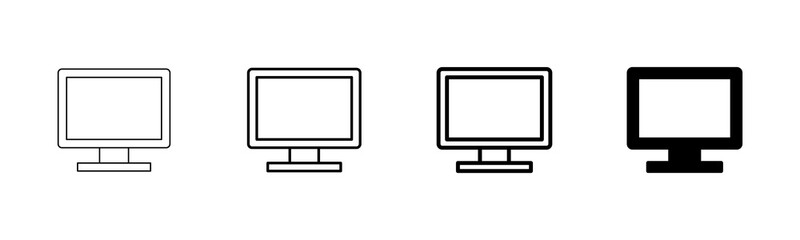 Computer icon vector isolated on white background. PC Icon vector. Computer monitor icon. Flat PC symbol