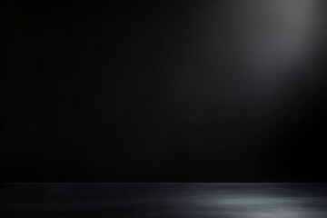 empty black room with spotlight