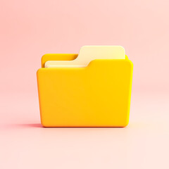 yellow folder against a pink background