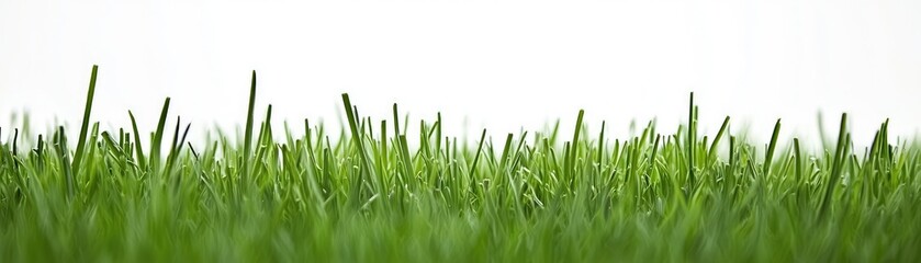 Fototapeta premium Closeup Green Grass Isolated White Background