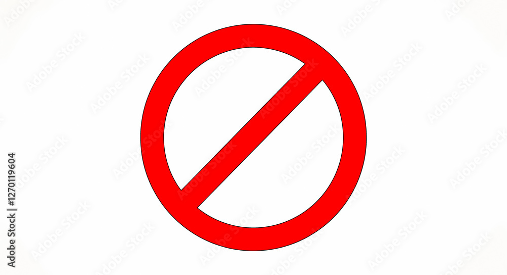Poster red circle with diagonal