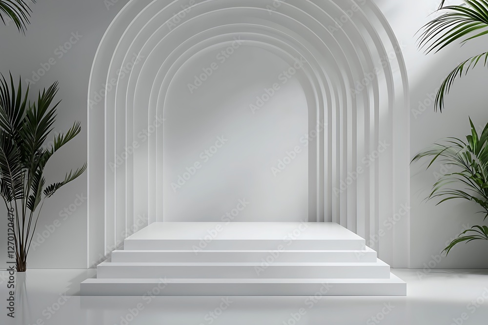 Poster modern minimalist stage design a contemporary visual display in a clean studio environment
