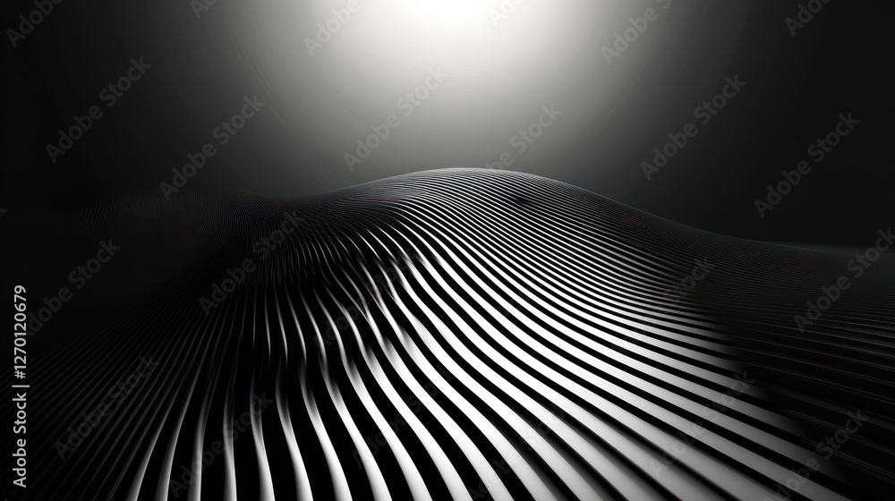 Poster elegant abstract metallic wave pattern background with smooth lines