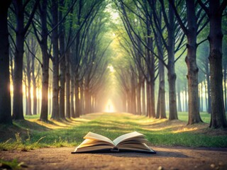 Silent trees guard a book, knowledge whispered on the breeze, harmony found.