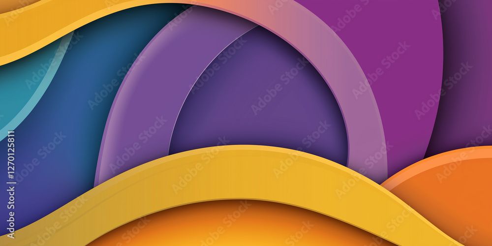 Poster Colorful abstract wave pattern creating dynamic visual effect