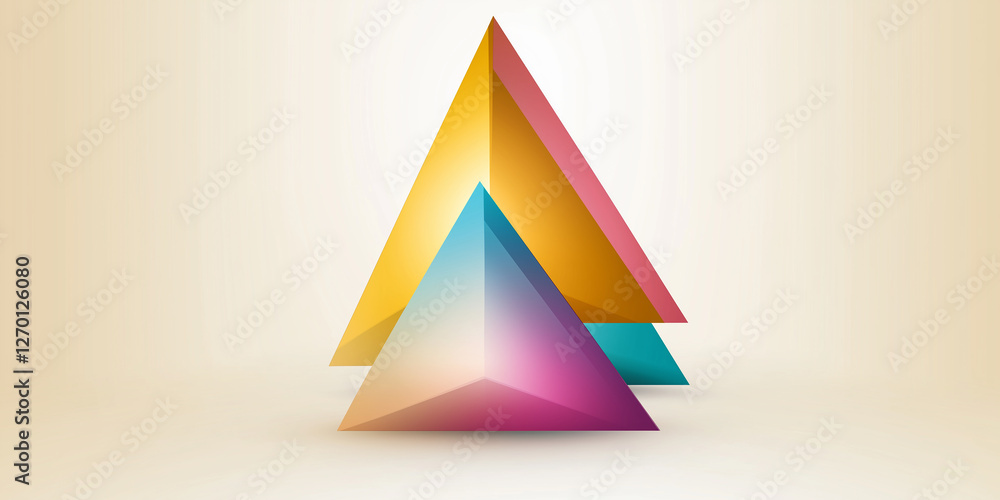 Leinwandbilder colorful triangles creating abstract design on gradient background