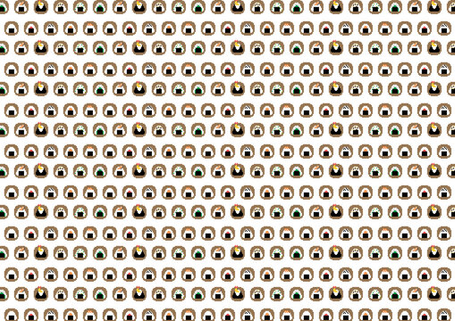 かわいいおにぎりのドット絵で壁紙やラッピングに！2