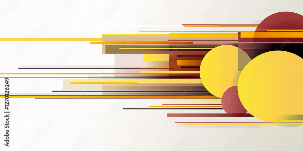 Poster abstract geometric background with dynamic lines and circles creating modern design