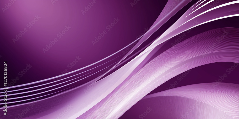 Poster purple abstract waves flowing on gradient background