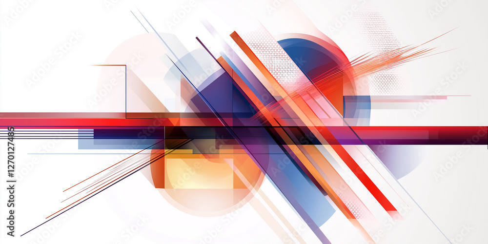 Fototapete Abstract composition exploding with dynamic lines and shapes