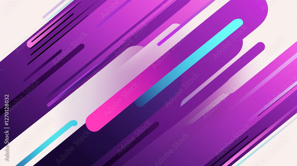 Aufkleber Purple abstract background with diagonal lines and rounded shapes creating dynamic composition