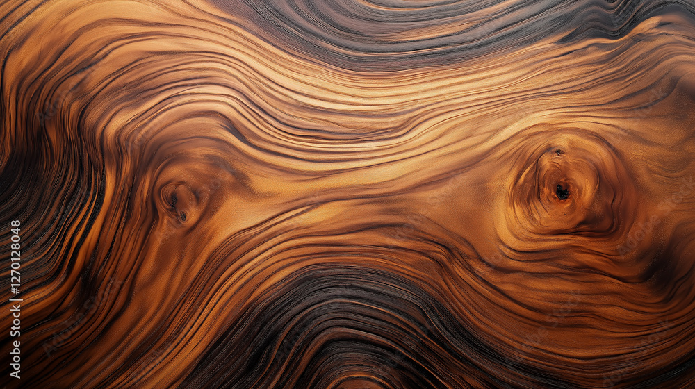 Poster exquisite wood grain showing intricate patterns and knots forming a luxurious texture