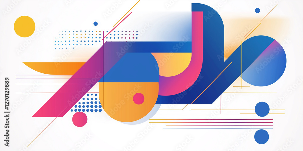 Poster Abstract geometric shapes creating modern background design