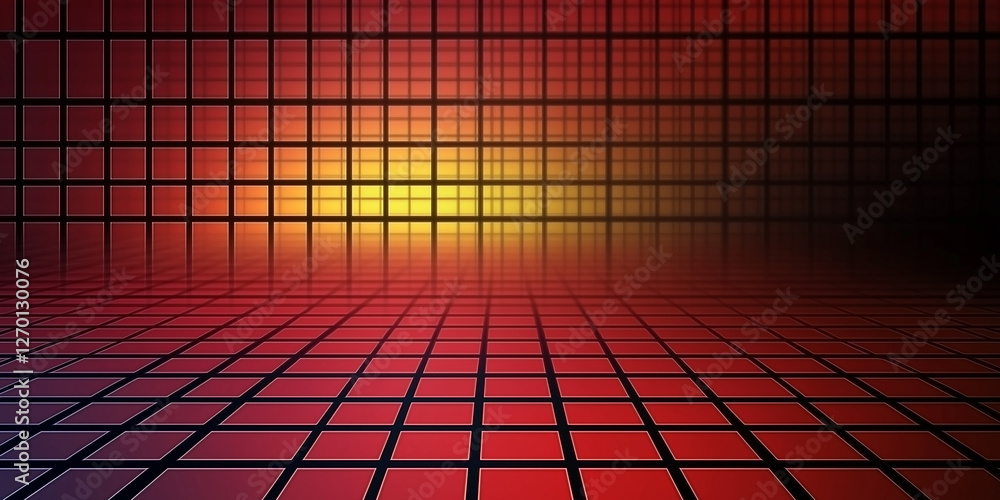 Leinwandbilder red and yellow squared background creating virtual space